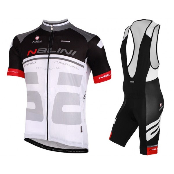 2015 Nalini Bao zwart-wit Fietskleding Set Fietsshirt Korte Mouwen+Fietsbroek Bib Korte 2021