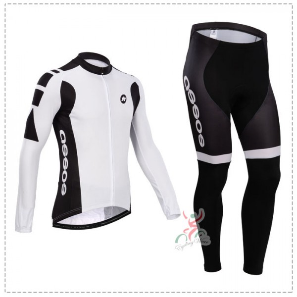 Assos 2014 Fietskleding Fietsshirt lange mouw+lange fietsbroeken Zwart Wit 1423