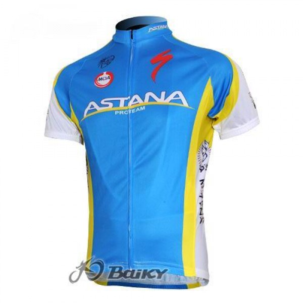 Astana Pro Team Fietsshirt Korte mouw blauw 3879