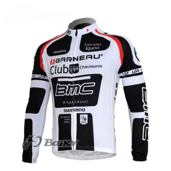 BMC Garneau Team Fietsshirt lange mouw wit zwart 4450