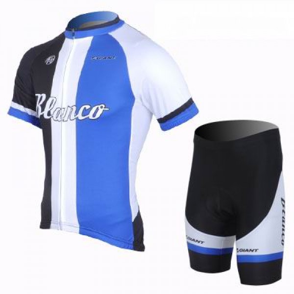 2013 Blanco Giant Fietsshirt Korte mouw+Korte fietsbroeken met zeem Kits blauw wit zwart 607