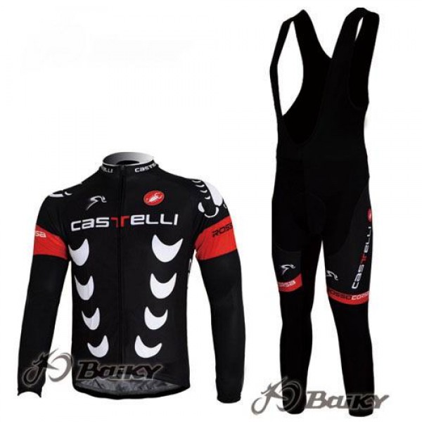 Castelli Pro Team Fietspakken Fietsshirt lange+lange fietsbroeken Bib zeem zwart 4411