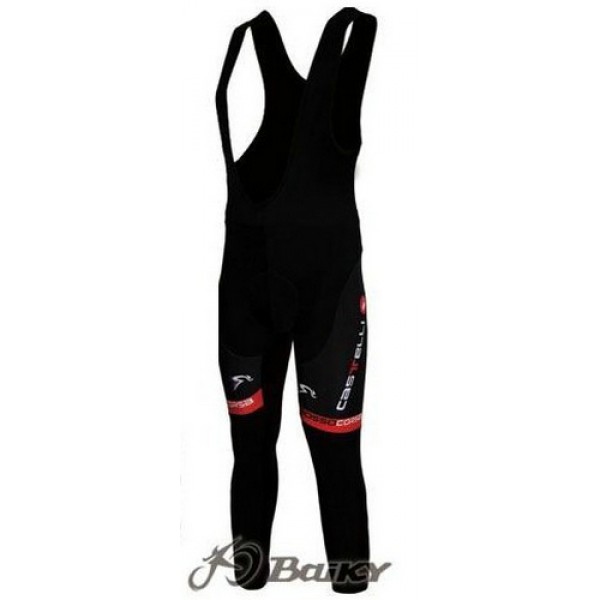 Castelli Pro Team lange fietsbroeken Bib met zeem zwart 4693