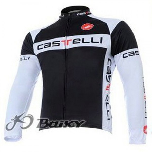 Castelli Pro Team Fietsshirt lange mouw wit zwart 4448