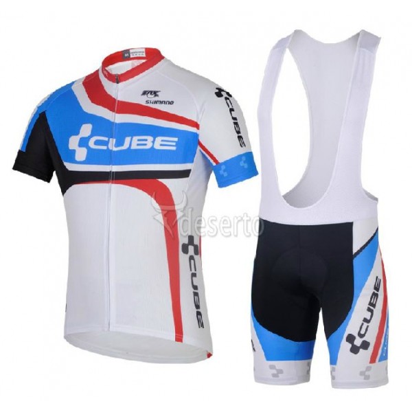 Cube 2014 Fietspakken Fietsshirt Korte+Korte koersbroeken Bib wit 943