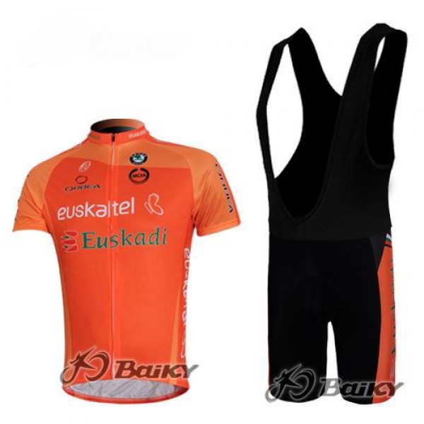 Euskaltel-Euskadi Pro Team Fietsshirt Korte mouw Korte fietsbroeken Bib met zeem Kits roze 4237