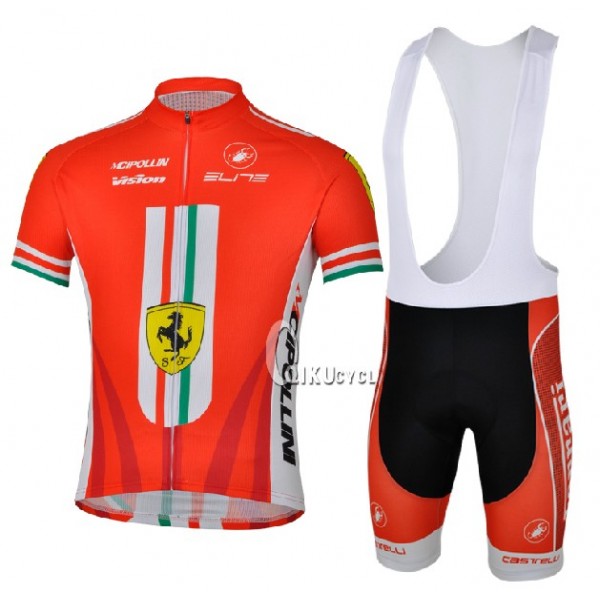 Ferrari Team castelli Cipollini Fietspakken Fietsshirt Korte+Korte koersbroeken Bib 973