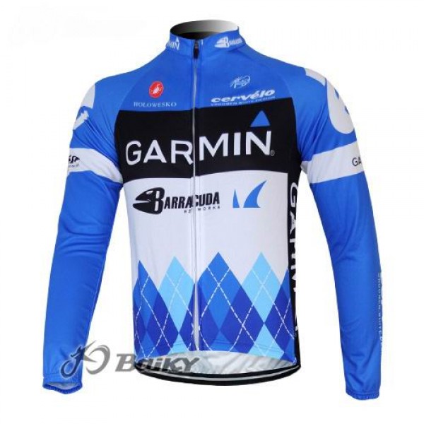 Garmin Barracuda Pro Team Fietsshirt lange mouw blauw wit 4462