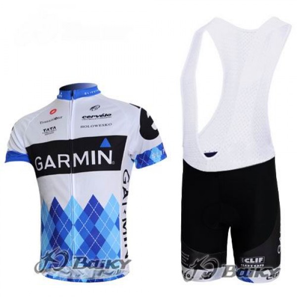 Garmin Barracuda Pro Team Fietsshirt Korte mouw Korte fietsbroeken Bib met zeem Kits wit 4226