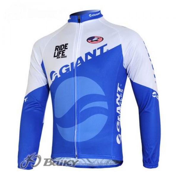 Giant Ride Life Fietsshirt lange mouw blauw wit 4461