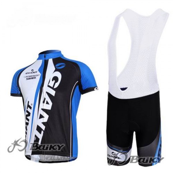 Giant Sram Pro Team Fietsshirt Korte mouw Korte fietsbroeken Bib met zeem Kits wit blauw zwart 4253