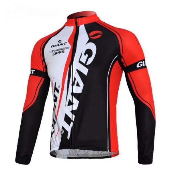 Giant Sram Pro Team Fietsshirt lange mouw rood wit zwart 4465