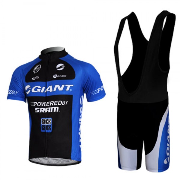 Giant Sram Pro Team Fietsshirt Korte mouw Korte fietsbroeken Bib met zeem Kits zwart blauw 4254