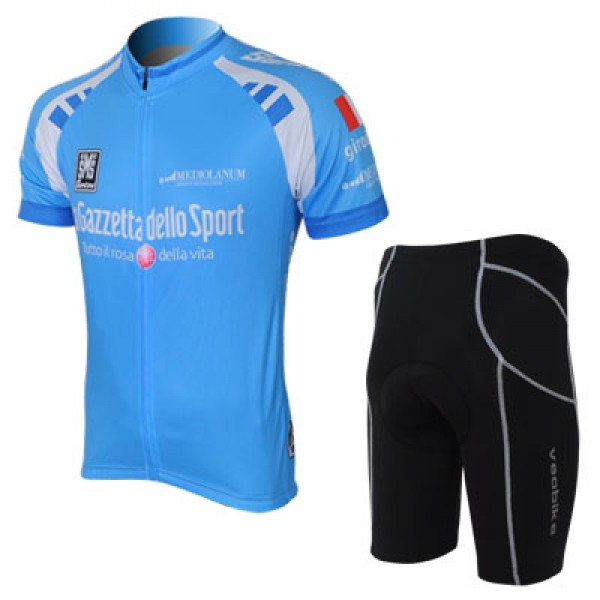 2012 Giro d-Italia Fietsshirt Korte mouw+Korte fietsbroeken met zeem Kits blauw zwart 4042
