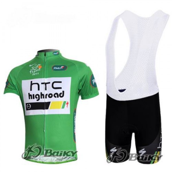 HTC-Highroad Pro Team Fietsshirt Korte mouw Korte fietsbroeken Bib met zeem Kits groen 4260