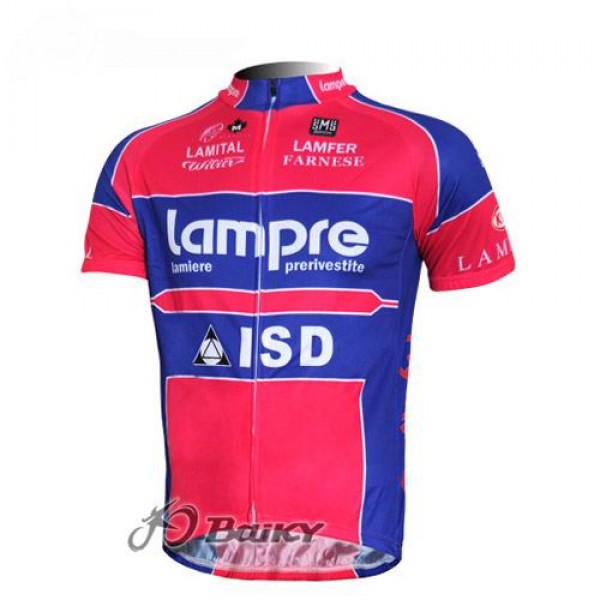 Lampre ISD Pro Team Fietsshirt Korte mouw blauw roze 3911