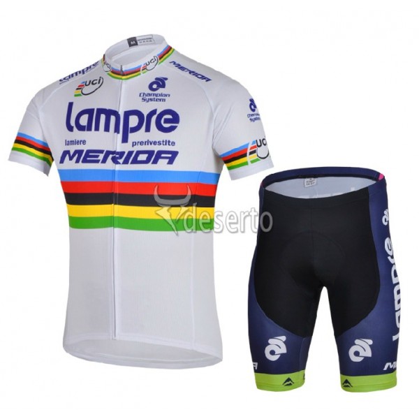 Lampre Merida 2014 Fietskleding Fietsshirt Korte Mouwen+Fietsbroek Korte zeem wit 1271