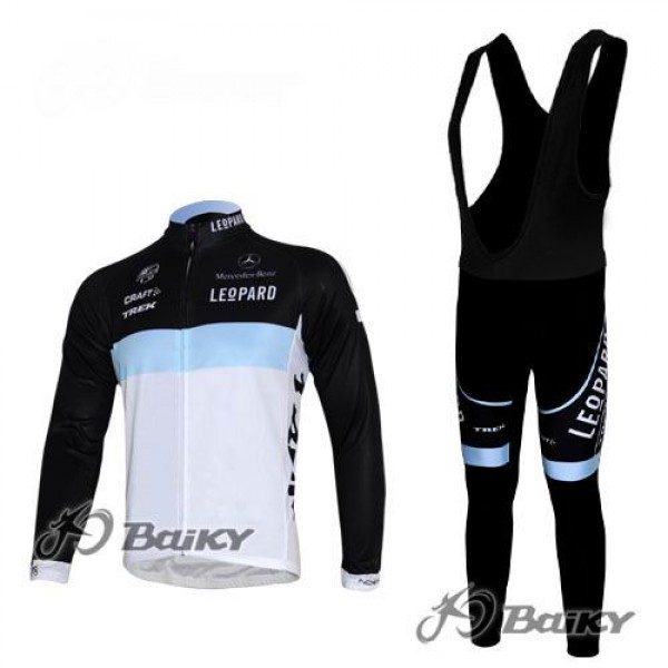 Leopard trek Pro Team Fietspakken Fietsshirt lange+lange fietsbroeken Bib zeem wit zwart 4428