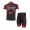 Merida 2014 Fietskleding Fietsshirt Korte Mouwen+Fietsbroek Korte zeem Black Red 1106