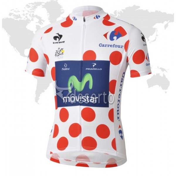 Movistar Tour de France Bolletjestrui Fietsshirt Korte mouw 1375