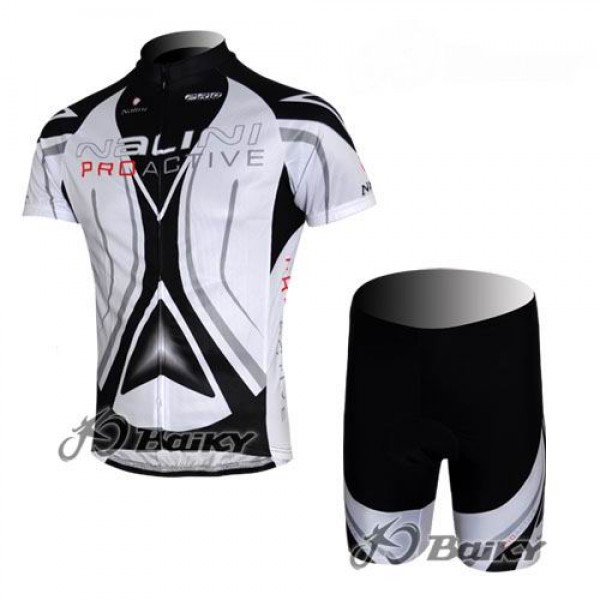 Nalini Pro Team Fietskleding Fietsshirt Korte Mouwen+Fietsbroek Korte zeem wit 381