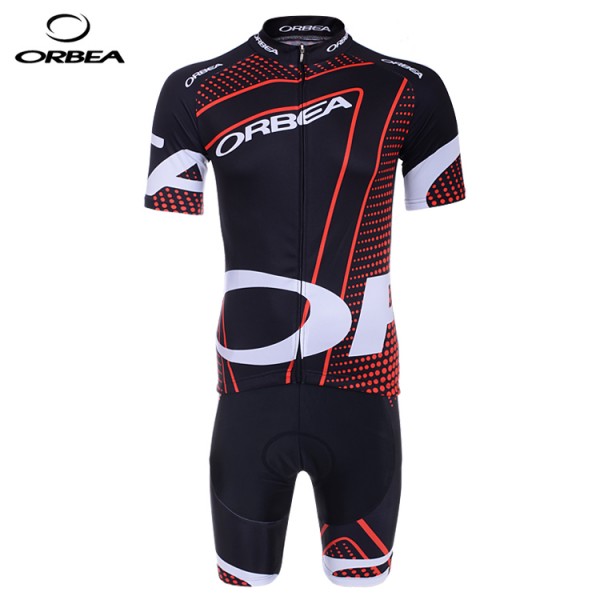 Orbea 2014 Fietskleding Fietsshirt Korte Mouwen+Fietsbroek Korte zeem Black Red 1141