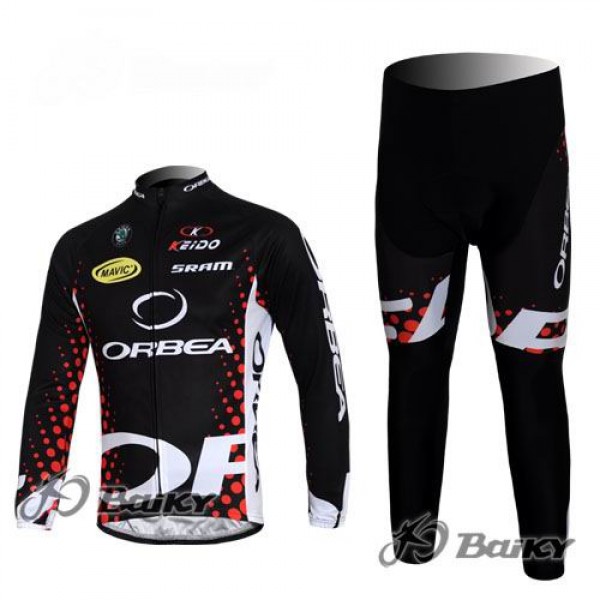 Orbea Pro Team Fietspakken Fietsshirt lange mouw+lange fietsbroeken zwart rood 450