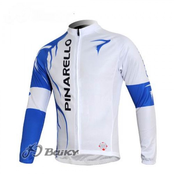 Pinarello Pro Team Fietsshirt lange mouw wit blauw 4493