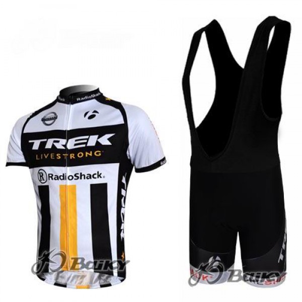 RadioShack Trek Nissan Livestrong Fietspakken Fietsshirt Korte+Korte koersbroeken Bib wit zwart geel 507