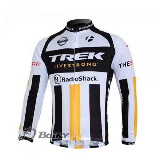 RadioShack Trek Nissan Livestrong Fietsshirt lange mouw wit zwart geel 4498
