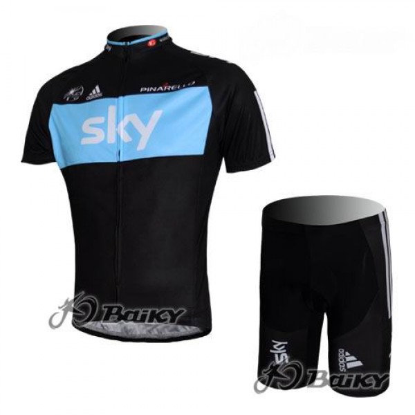 SKY Pro Team Fietspakken Fietsshirt Korte+Korte fietsbroeken zeem zwart blauw 4343