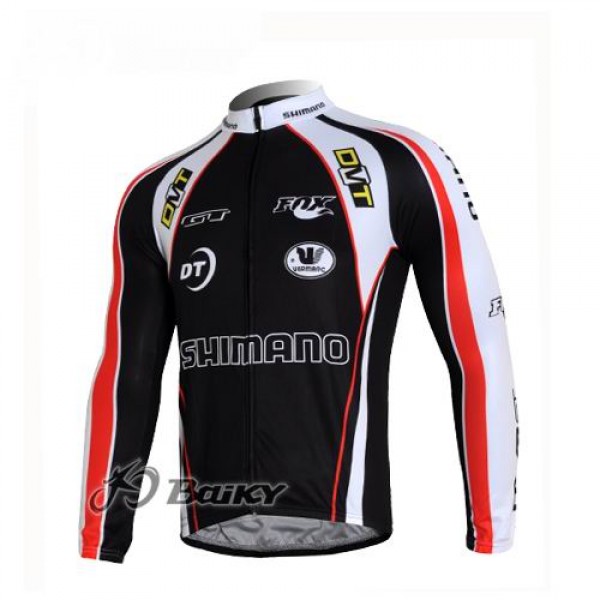 Shimano Pro Team Fietsshirt lange mouw zwart wit rood 4505