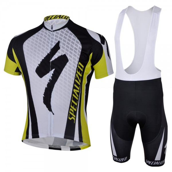 2013 Specialized Fietspakken Fietsshirt Korte+Korte koersbroeken Bib wit zwart geel 4206