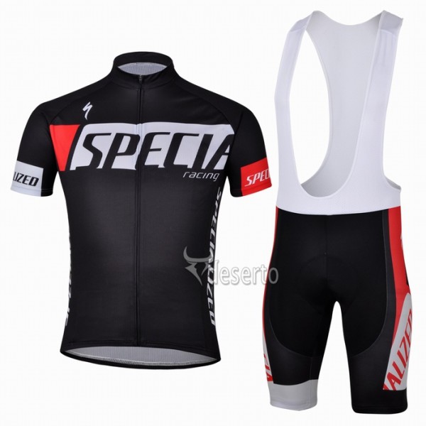 Specialized Racing Fietsshirt Korte mouw+Korte fietsbroeken Bib met zeem Kits zwart 3950