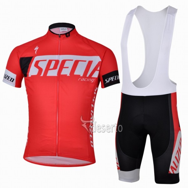 Specialized Racing Fietsshirt Korte mouw+Korte fietsbroeken Bib met zeem Kits rood 3949