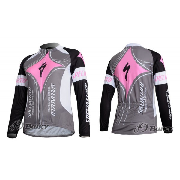 Specialized Pro Team Fietsshirt lange mouw Kits roze Grijs Dames 3484