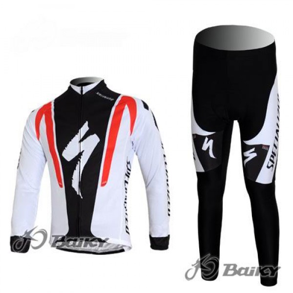 Specialized Pro Team S-Works Fietspakken Fietsshirt lange mouw+lange fietsbroeken wit zwart rood 4403