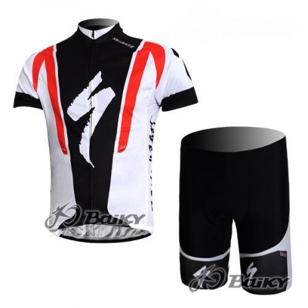 Specialized Pro Team S-Works Fietskleding Fietsshirt Korte Mouwen+Fietsbroek Korte zeem wit zwart rood 552