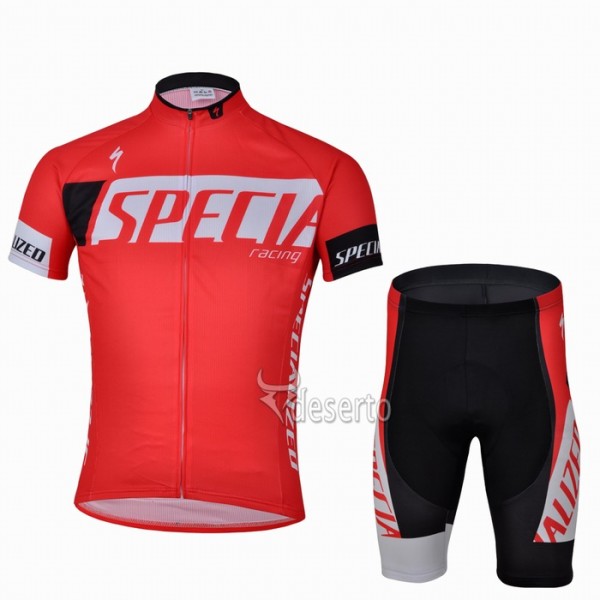 Specialized Racing Fietskleding Fietsshirt Korte Mouwen+Fietsbroek Korte zeem rood 1174