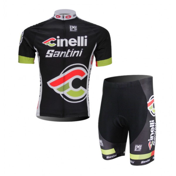 Team Cinelli Santini Fietskleding Fietsshirt Korte Mouwen+Fietsbroek Korte zeem 1200