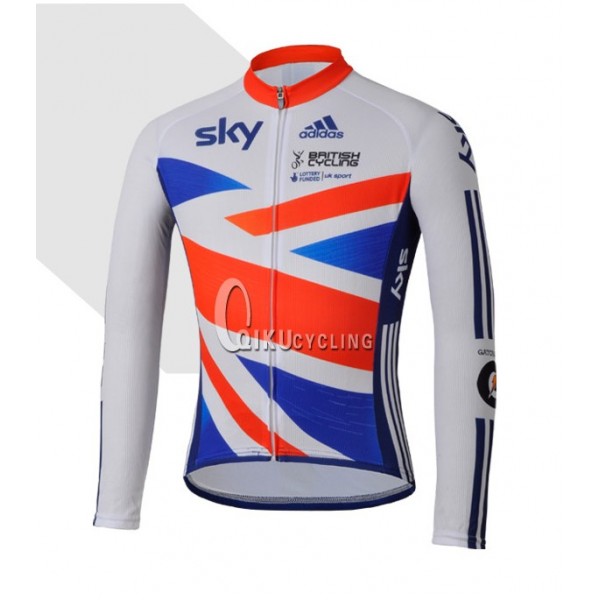 Team Sky Great Britain Verenigd Koninkrijk Fietsshirt lange mouw 772