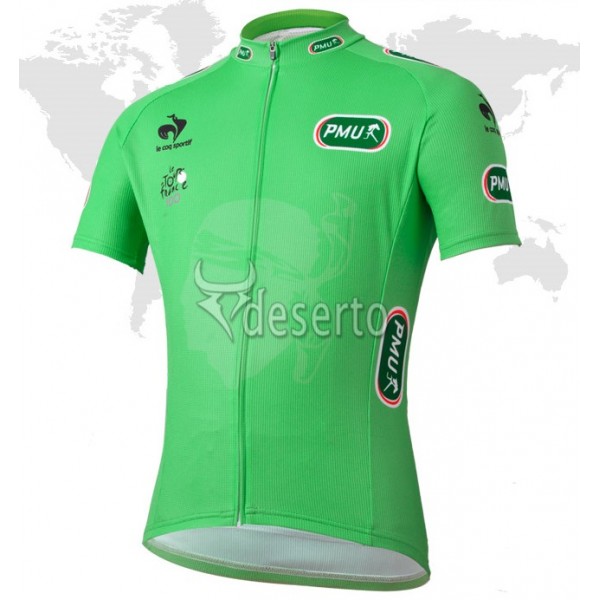 Tour de France Groene trui Fietsshirt Korte mouw 3957