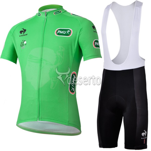 Tour de France Groene trui Fietspakken Fietsshirt Korte+Korte koersbroeken Bib 4331