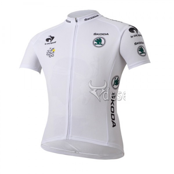 Tour de France le coq sportif Witte trui Fietsshirt Korte mouw 3960