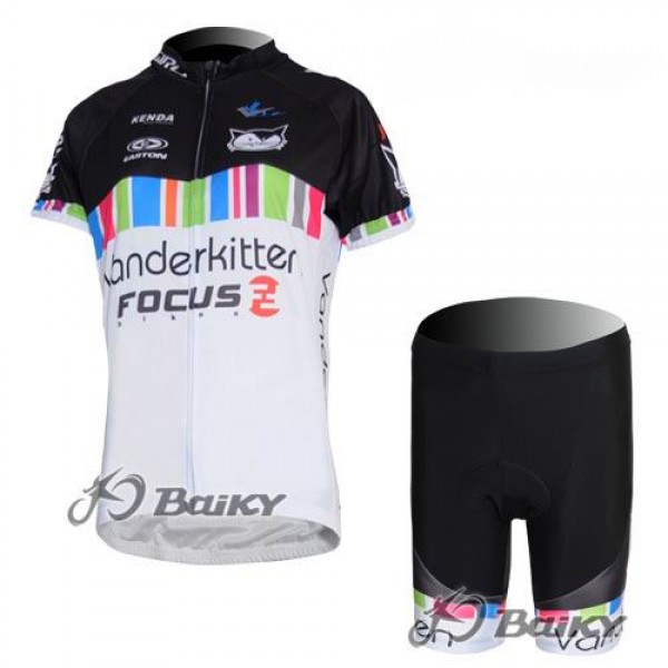 Vanderkitten-Focus Pro Team Fietsshirt Korte mouw Korte fietsbroeken met zeem Kits zwart wit Dames 3482