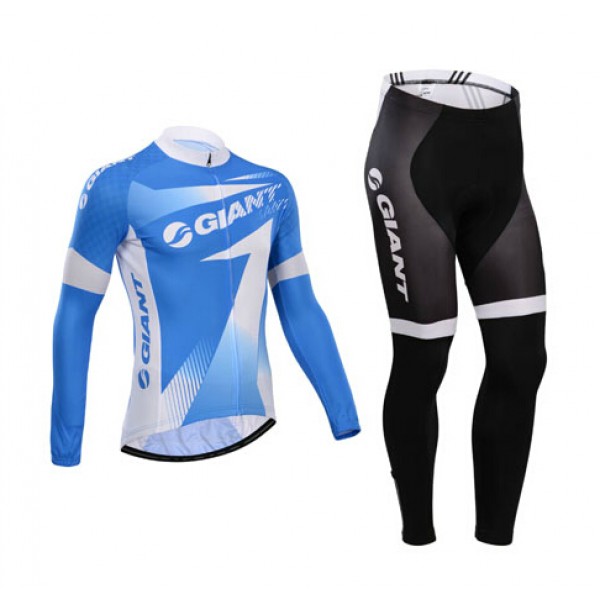 Giant 2014 Fietskleding Fietsshirt lange mouw+lange fietsbroeken Blauw 1073