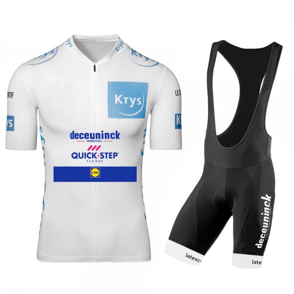 DECEUNINCK QUICK-STEP 2020 Tour De France wit Fietskleding Wielershirt Korte Mouw+Korte Fietsbroeken Bib 2015