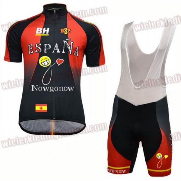 2017 NOWGONOW BH Espana Fietskleding Set Fietsshirt Korte Mouw+Korte fietsbroeken Bib 33nl10209