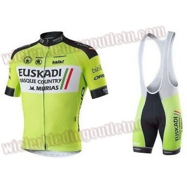 Euskadi Basque Country 2017 Fietskleding Set wielershirt korte mouwen+koersbroek kort Bib 33nl10151