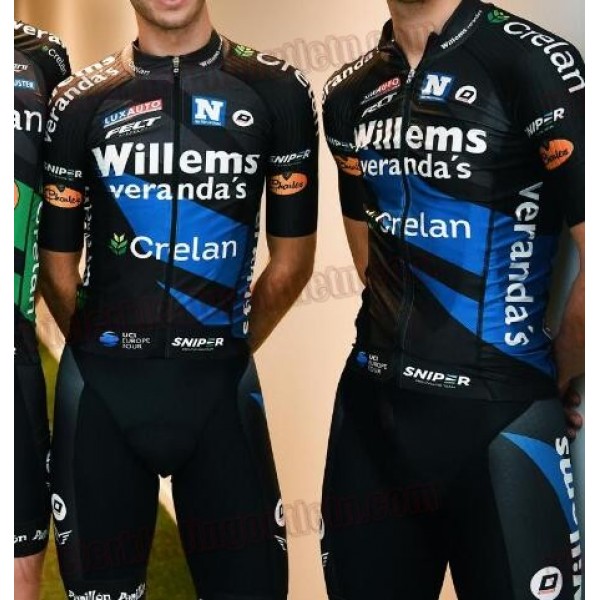 Veranda-s Willems Crelan Fietskleding Set wielershirt korte mouwen+koersbroek kort Bib 33nl10064